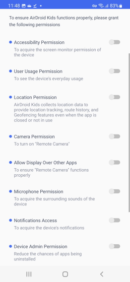 lot of permissions airdroid