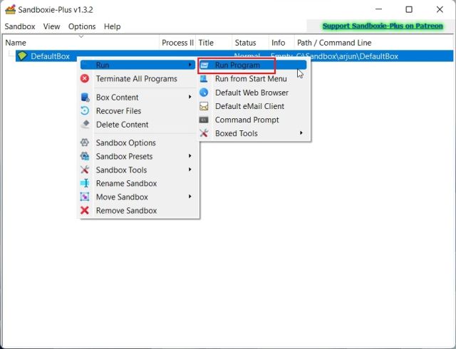 Run Sandboxie Plus on Windows 11 Home Edition