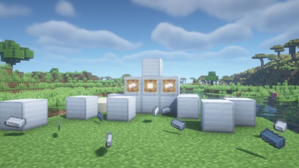 Blocks of Iron and Iron ingot Required for an Anvil Recipe