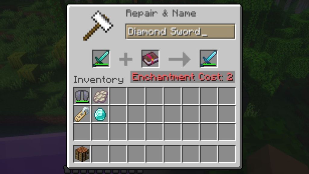Enchanting With Books using Minecraft Anvil