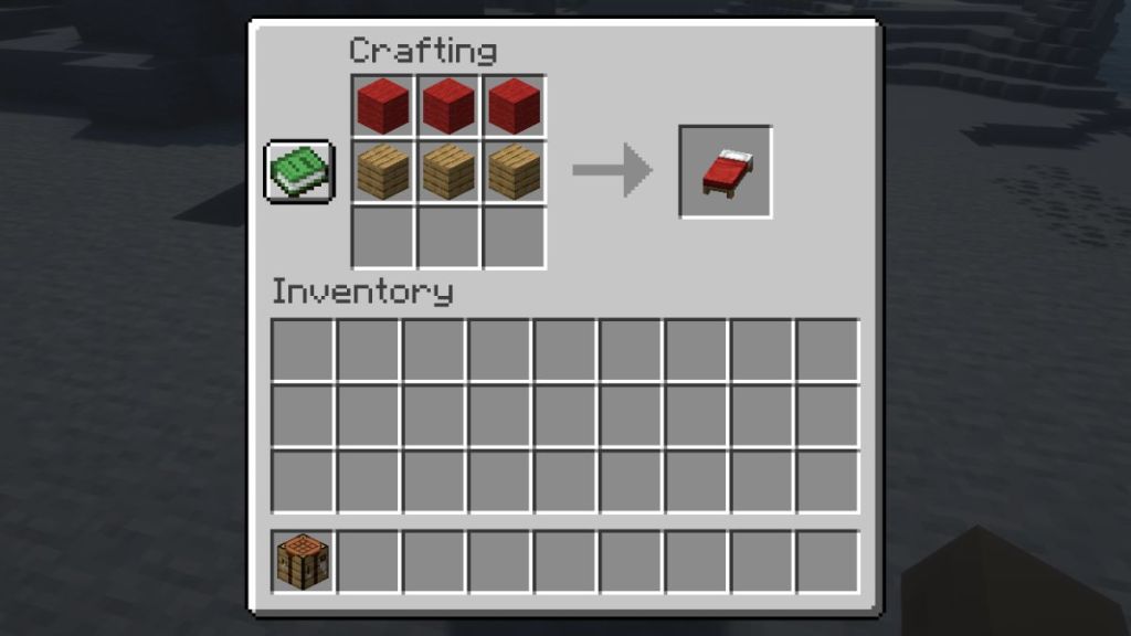 Minecraft Bed Crafting Recipe
