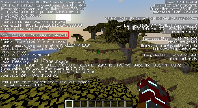 Second corner coordinates for fillbiome command