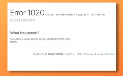 How to Fix Cloudflare's Error 1020 Access Denied