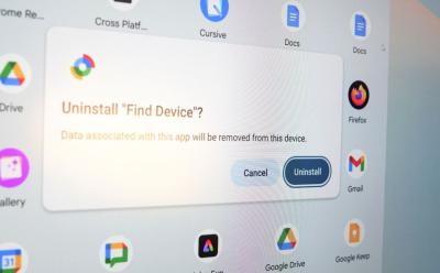 Close up shot of how to uninstall apps on ChromeOS