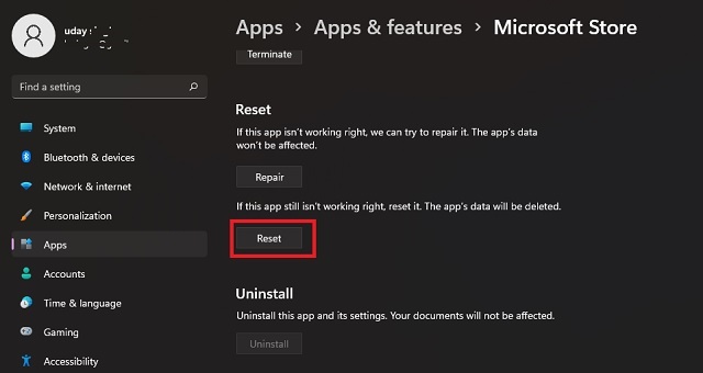 Reset MS Store - How to Fix Roblox Not Updating on Windows