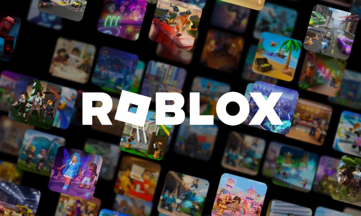 Roblox Cover with games in background