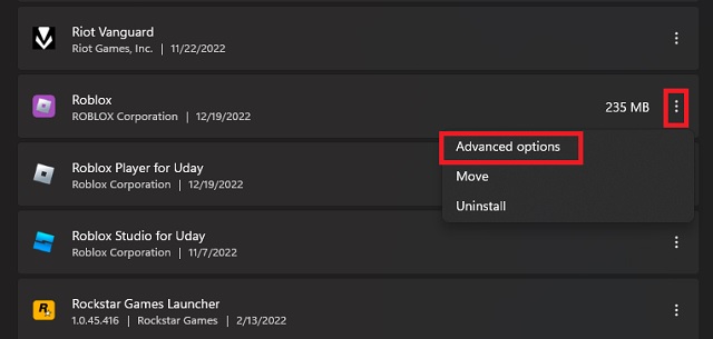 Roblox in App List - How to Fix Roblox Not Updating on Windows