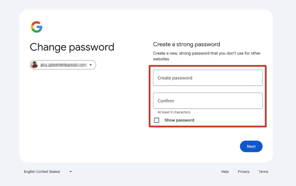 Chromebook Change passwords Google Account