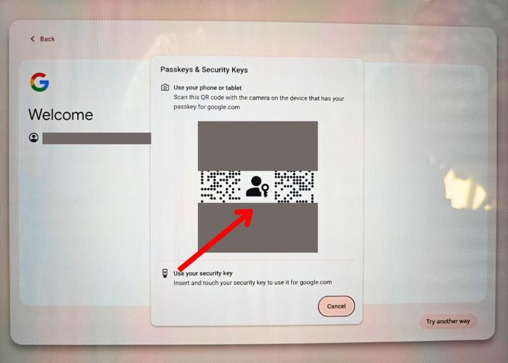 scanning your passkey qr code 