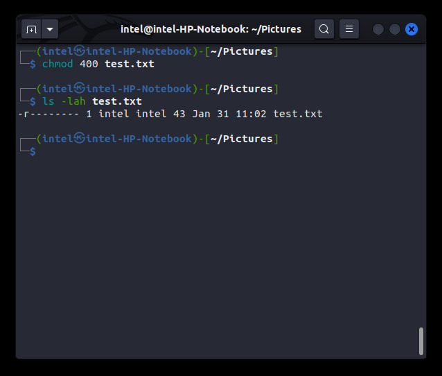 changing file permissions using chmod command
