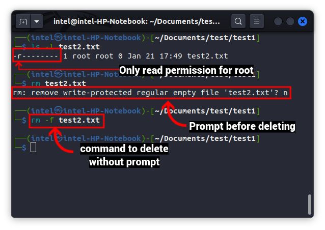 Command to force delete write-protected files
