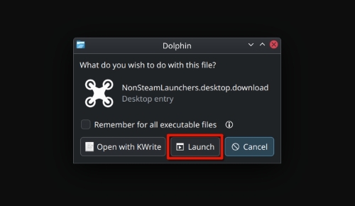 Nonsteamgamelauncher pop up window with execute option