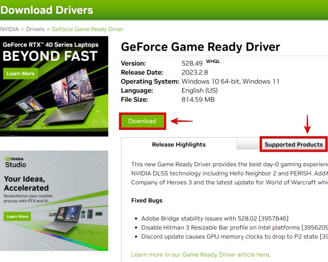 nvidia driver download
