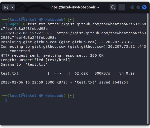 downloading file using wget command