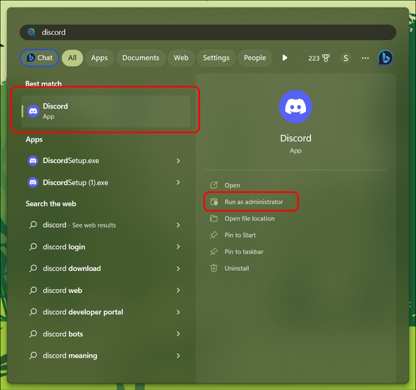 Run as administrator Discord