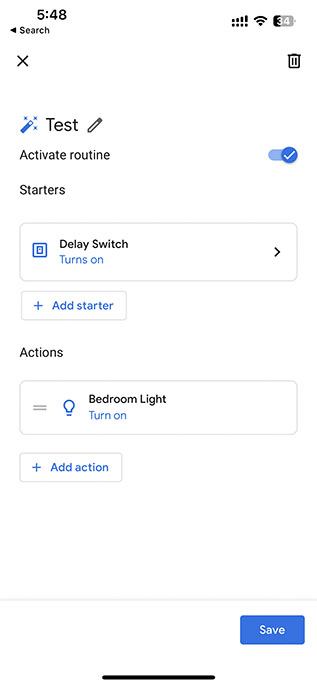 creating a routine in the google home app