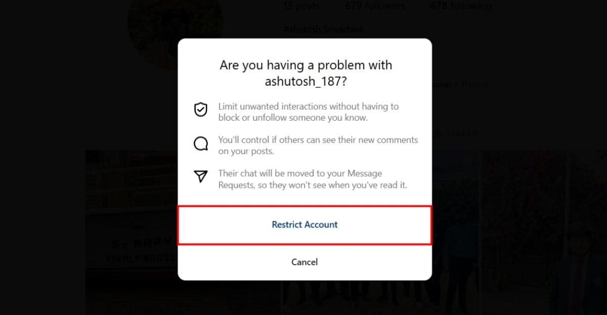 instagram restrict seeing posts