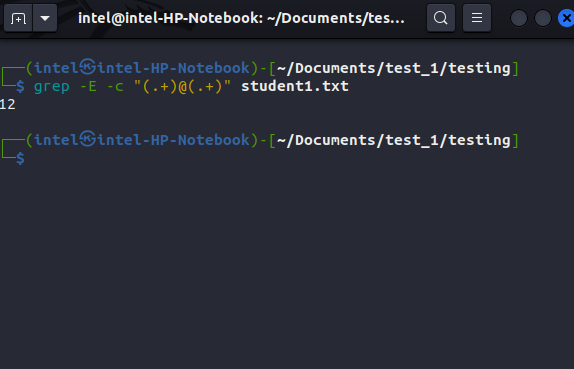 counting the number of results filtered by grep command