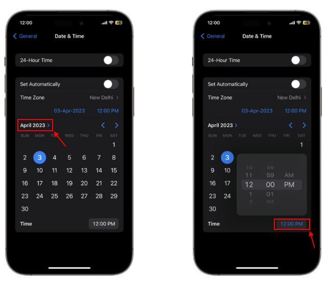 Change time on iPhone