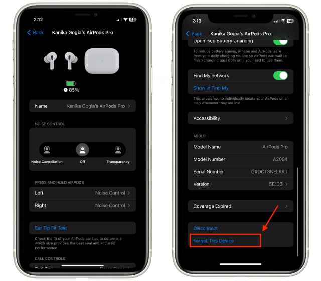 Reset AirPods