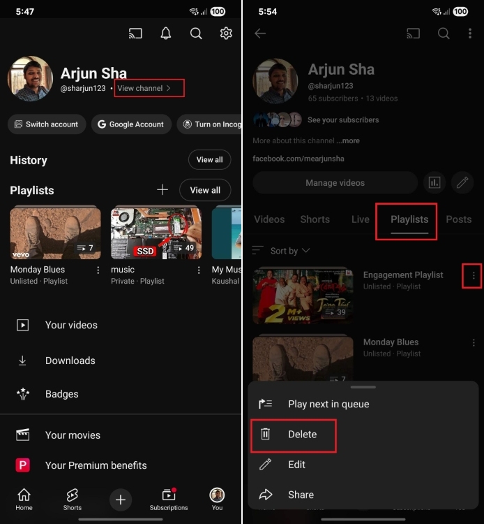 delete a youtube playlist as a creator