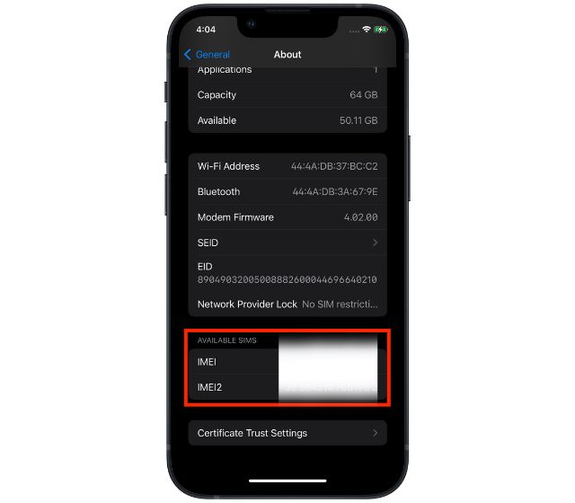 iPhone IMEI check