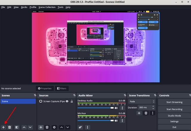 Adding New Scene in OBS Linux