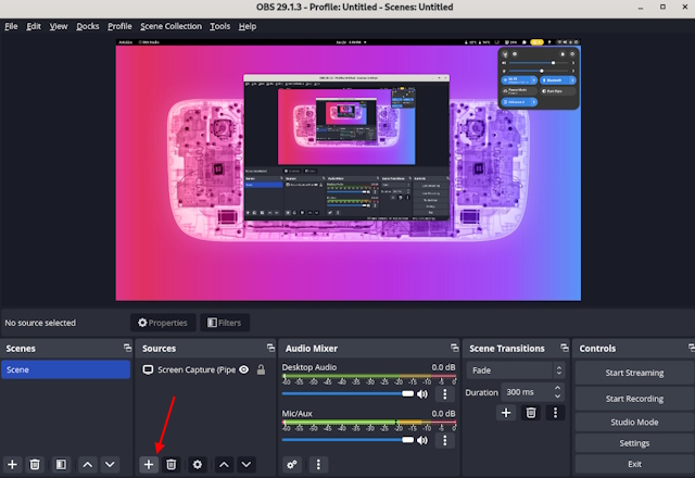 Adding New Source in OBS Linux