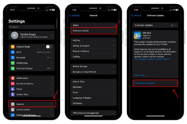 Check for iOS Updates