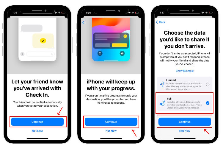 Get started with iMessage Check In feature