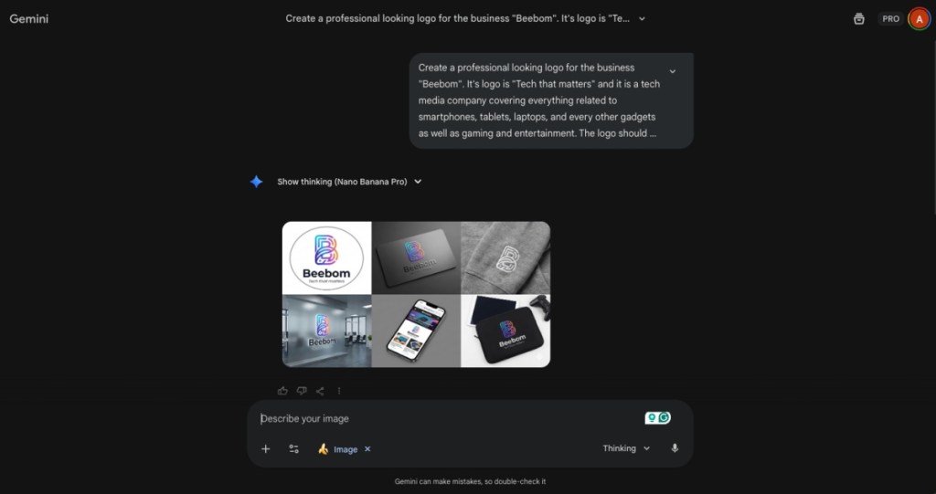 Google Gemini Nano Banana Pro being used to create brand logos