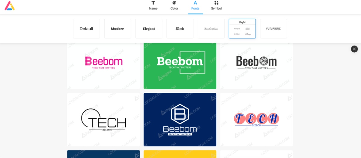 LogoAI Main page screenshot