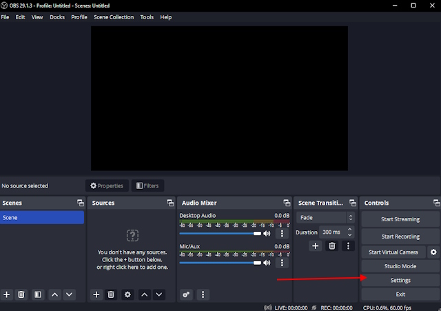 OBS Settings Menu