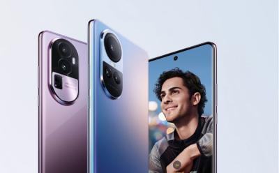 Oppo Reno 10 series in pink and blue color options listed on Oppo India website