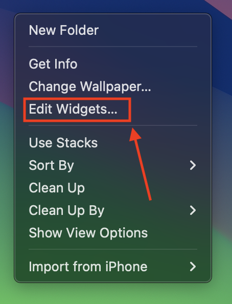 Edit Widgets&hellip;