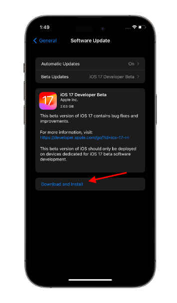 download and install ios 17 beta