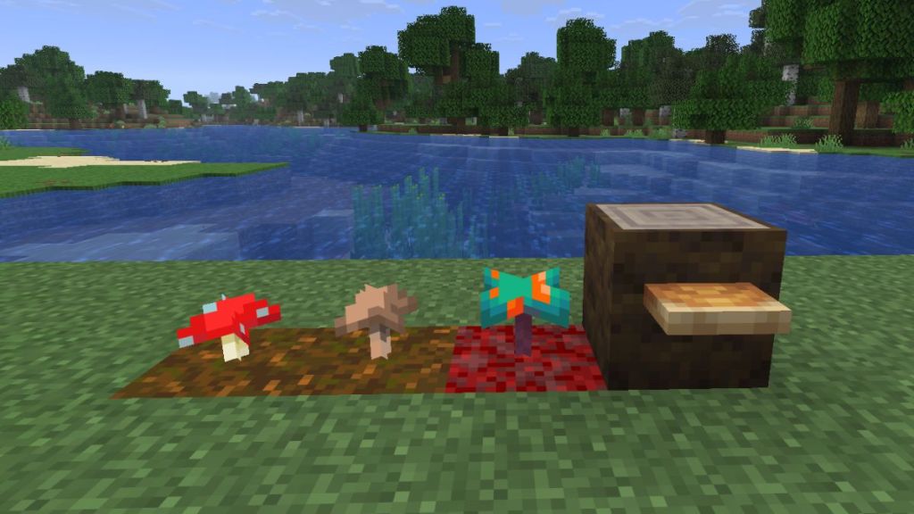 Different mushroom types in Minecraft