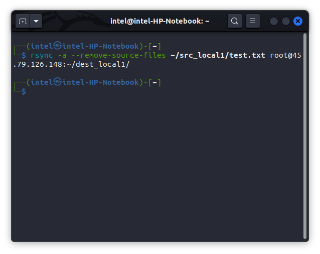 remove source files after copying files in the local source system