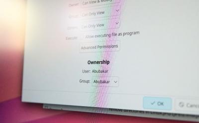 shot of a desktop screen showing the process of chaging ownership of a directory in Linux