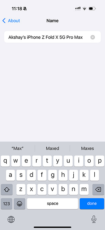 Confirm iPhone name change