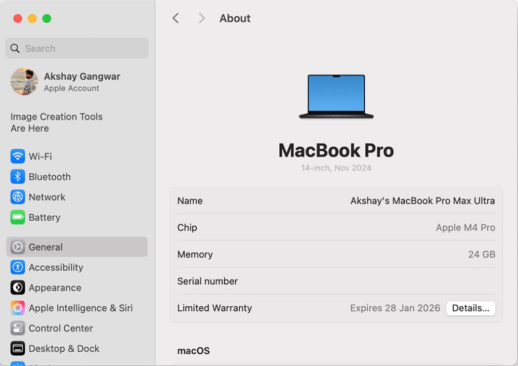 MacBook with new device name