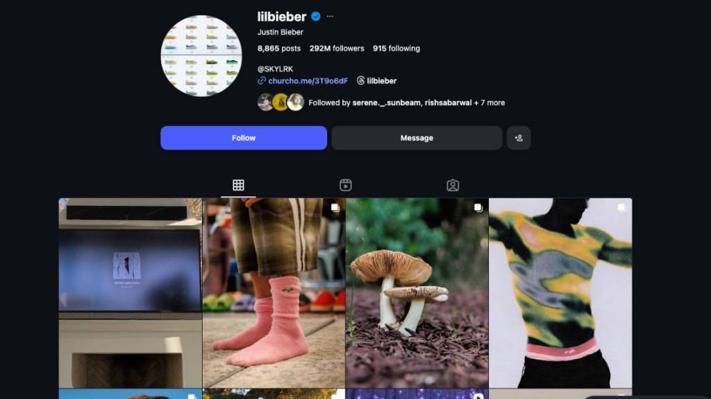 Most followed account Instagram Justin Beiber screenshot