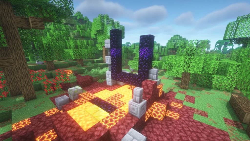 Obsidian in Minecraft Ruined Portal Structures