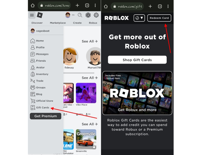 How To Redeem Roblox Gift Card Easy Guide Beebom Redeem Gift Card Section In Roblox Mobile 