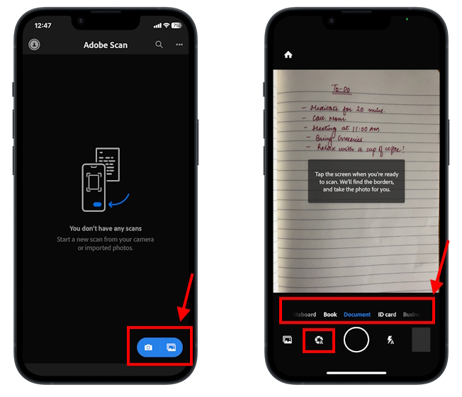 Using a Third Party app to capture a document and scan it