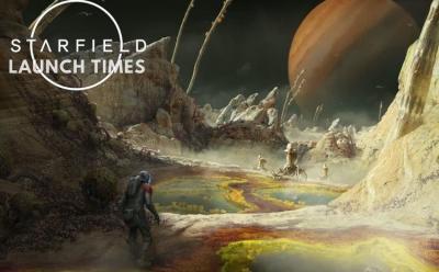 Starfield release times with logo written