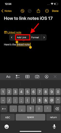 How to Link Apple Notes on iPhone in iOS 17 | Beebom