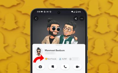 illustration of a phone featuring the friend profile screen on Snapchat showing the yellow heart emoji