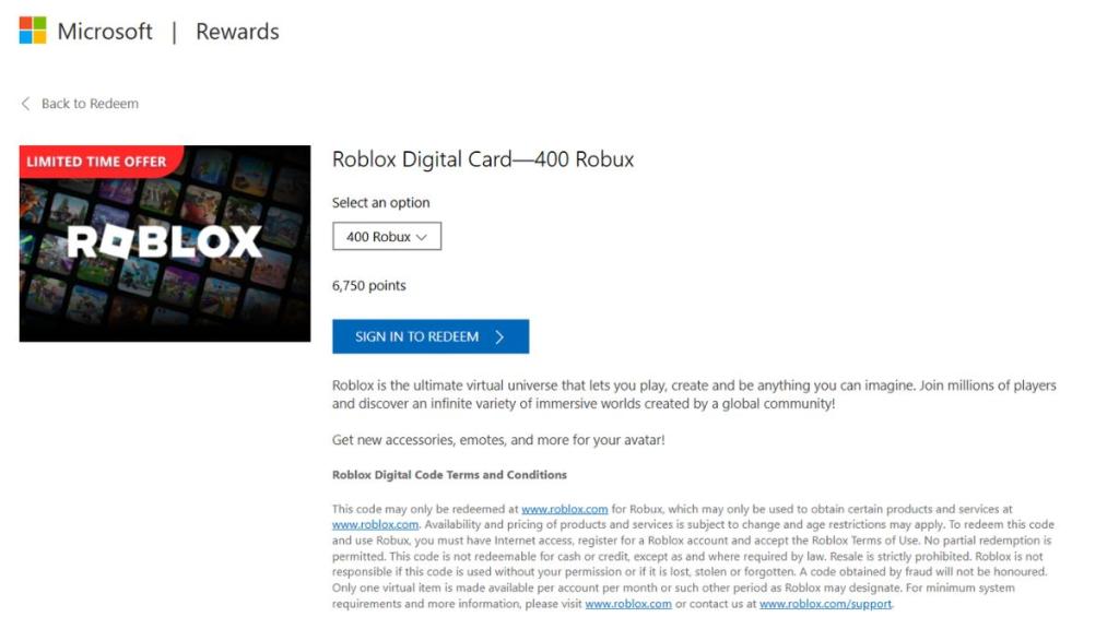 Roblox Digital Card