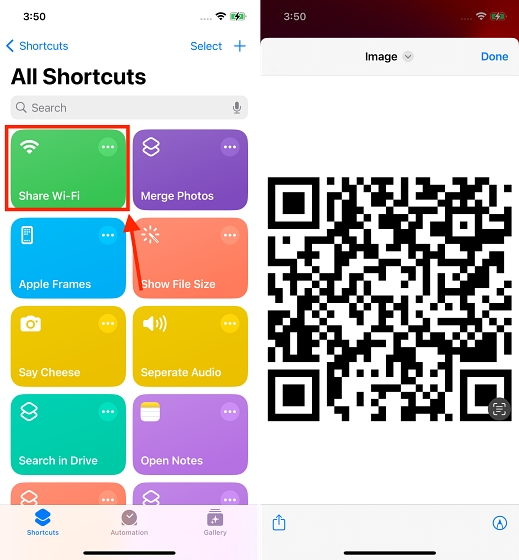 Share Wifi password via QR code